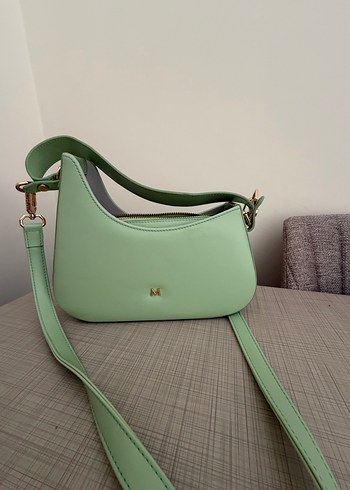 Minimalist Yeşil Deri Kadın Çanta - Görsel 4