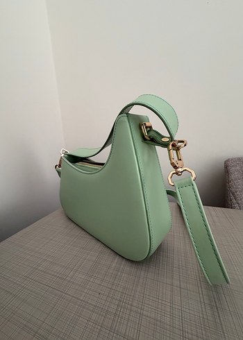 Minimalist Yeşil Deri Kadın Çanta - Görsel 2