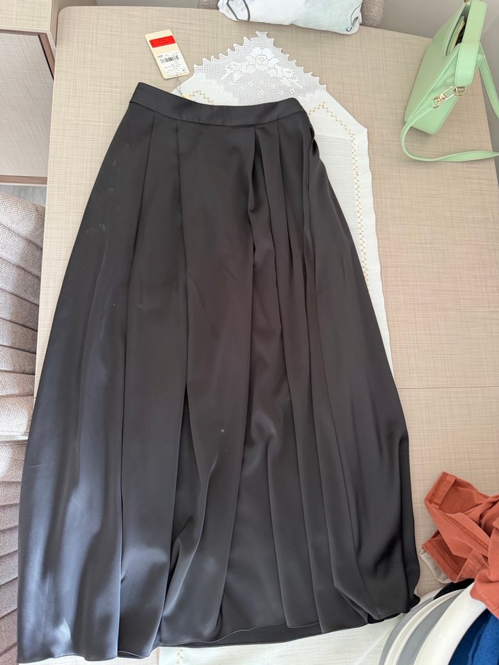 Gri Pilili Midi Kadın Etek - Görsel 3