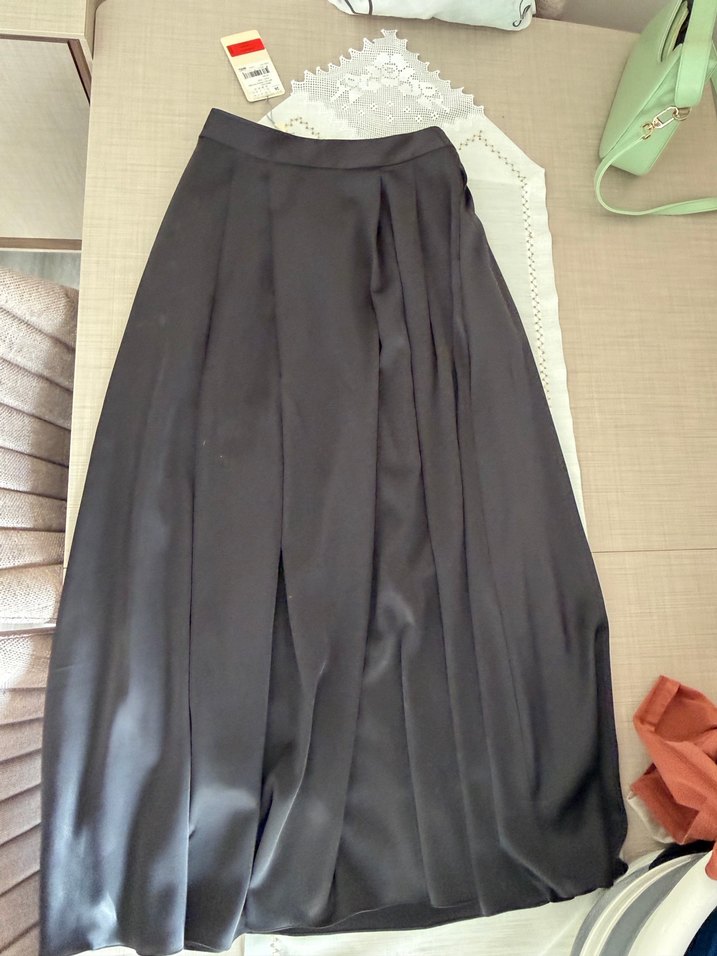 Gri Pilili Midi Kadın Etek - Görsel 2