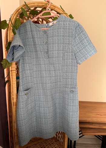 Düğmeli Gri Midi Kadın Triko Elbise - Görsel 6