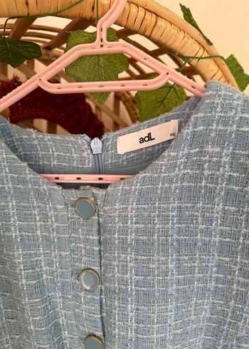 Düğmeli Gri Midi Kadın Triko Elbise - Görsel 5