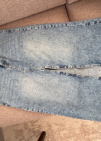 Kadın Gri Denim Midi Etek - Görsel 2