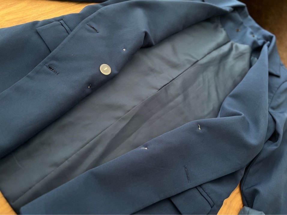 Düğmeli Mavi Kadın Blazer Ceket - Görsel 5