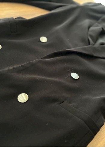 Siyah Düğmeli Kadın Blazer Ceket - Görsel 4