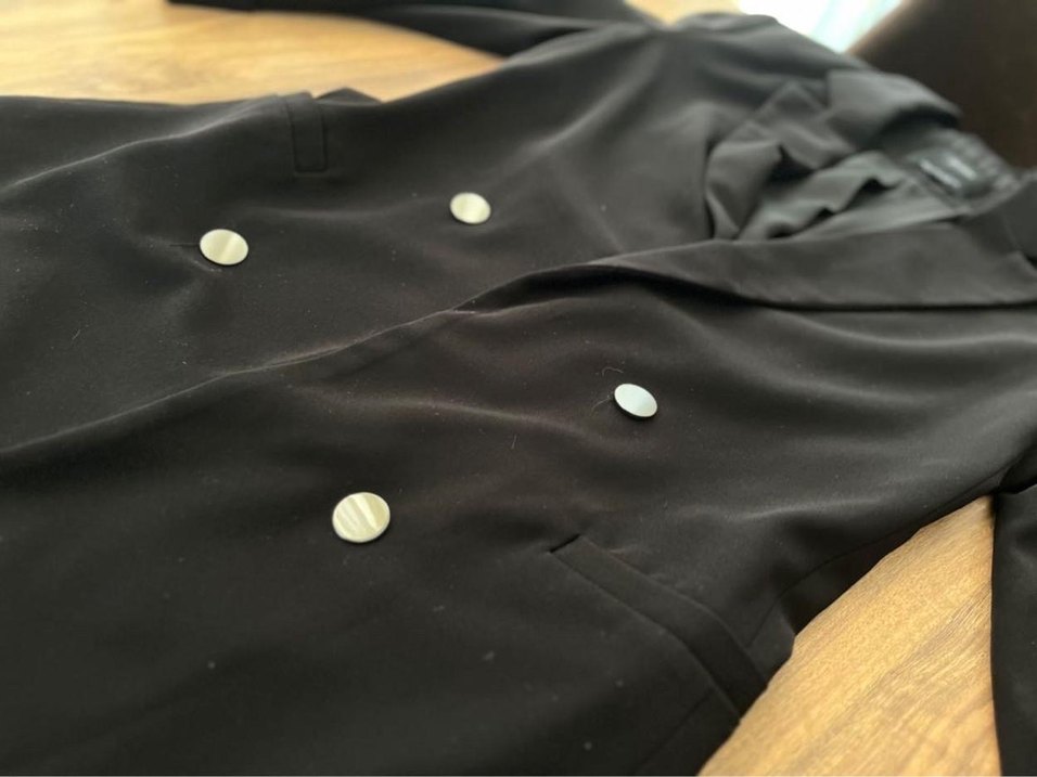 Siyah Düğmeli Kadın Blazer Ceket - Görsel 4