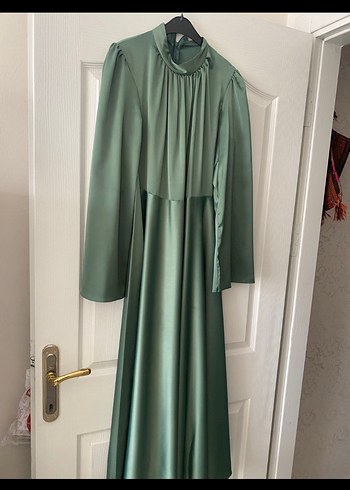 Kadın Haki Uzun Drapeli Elbise - Görsel 3