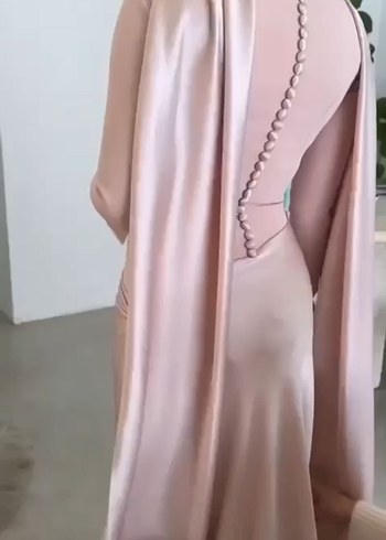 Pembe Uzun Kollu Abiye Elbise - Görsel 4