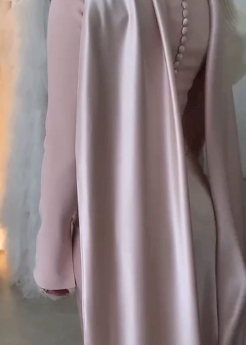 Pembe Uzun Kollu Abiye Elbise - Görsel 2