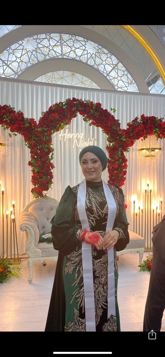 Siyah Uzun Kollu Etnik Desenli Henna Elbisesi - Görsel 2