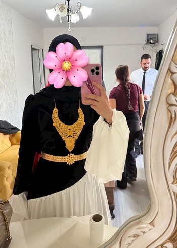 Saten, Pamuklu,Uzun Kollu, Dramalı Uzun Elbise - Görsel 2