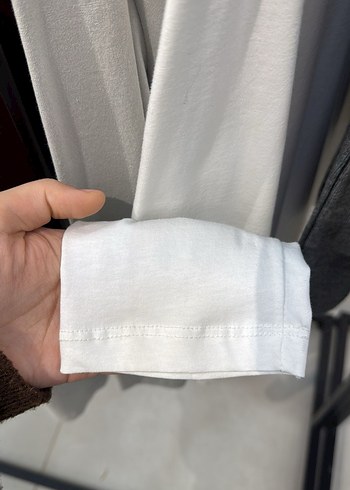 Uzun Kollu Basic Sweat (Beyaz) - Görsel 5