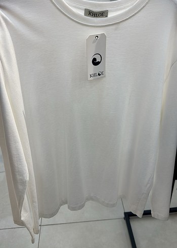 Uzun Kollu Basic Sweat (Beyaz) - Görsel 4