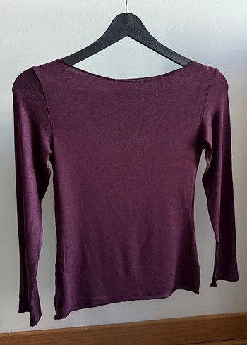 Bordo, Uzun Kollu Transparan bluz - Görsel 4