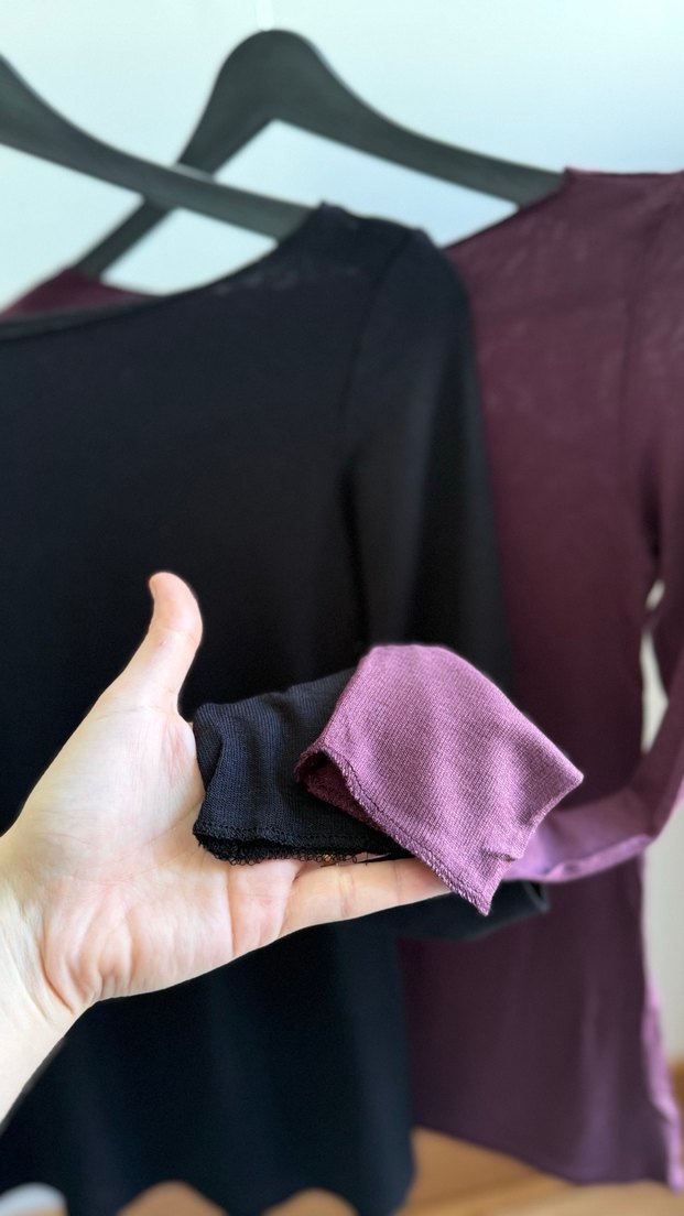 Bordo, Uzun Kollu Transparan bluz - Görsel 5