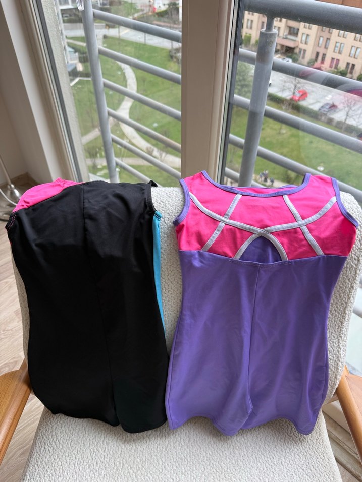 Kız Çocuk Spor Kolsuz Mayo - Mor cimnastik  mayosu - Görsel 2