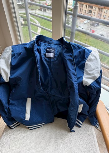 Erkek Çocuk Mavi Fermuarlı Streetwear ince mont - Görsel 3