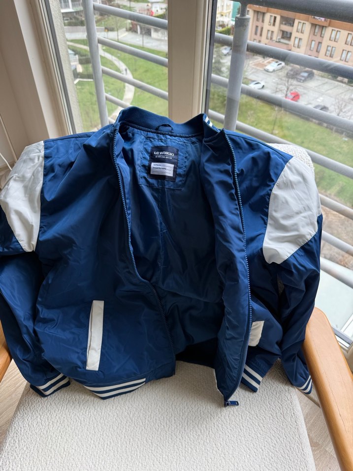 Erkek Çocuk Mavi Fermuarlı Streetwear ince mont - Görsel 3