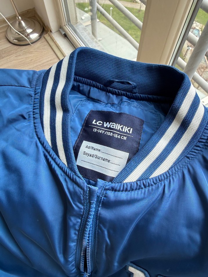 Erkek Çocuk Mavi Fermuarlı Streetwear ince mont - Görsel 2