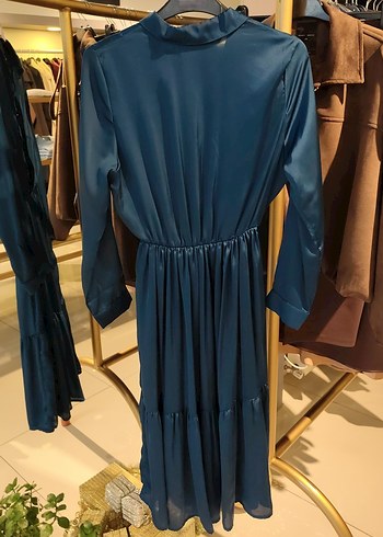 Mavi Piliseli Uzun Kadın Elbise - Görsel 2