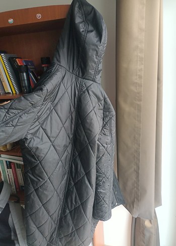 Rosso Bianco Düğmeli Siyah Kadın Mont Kapitone Kumaş - Görsel 3