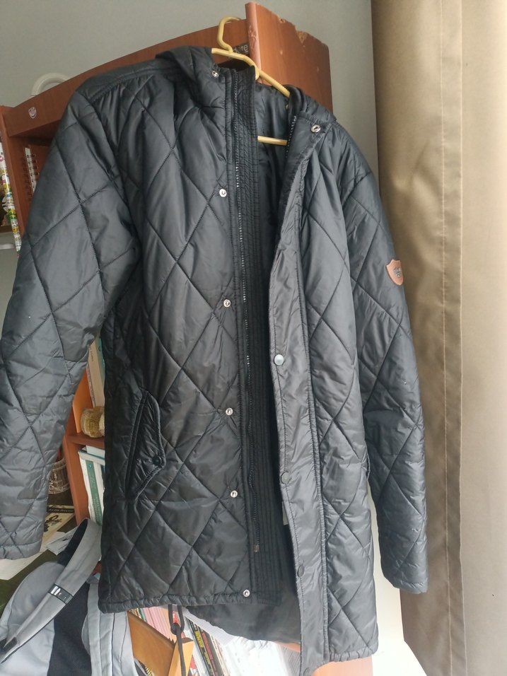 Rosso Bianco Düğmeli Siyah Kadın Mont Kapitone Kumaş - Görsel 2