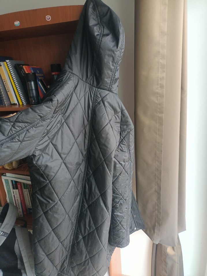 Rosso Bianco Düğmeli Siyah Kadın Mont Kapitone Kumaş - Görsel 3