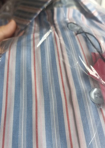 Erkek Kısa Kollu Çizgili Gömlek - Görsel 3