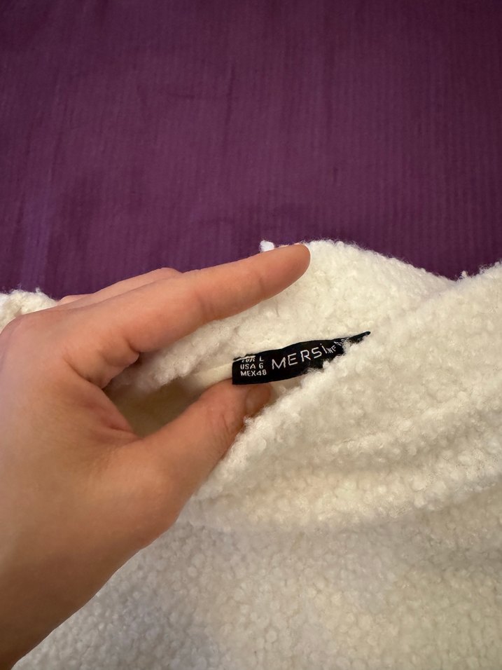 Beyaz Kürklü Kadın Mini Etek - Görsel 2