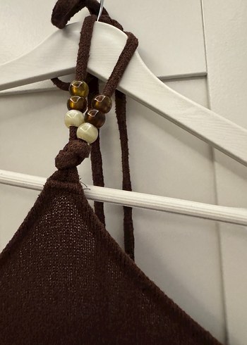 Kadın Kahverengi Bohem Midi Triko Elbise - Görsel 2