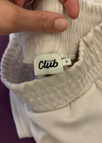 Beyaz Kadın Piliseli Sweatpant - Görsel 2