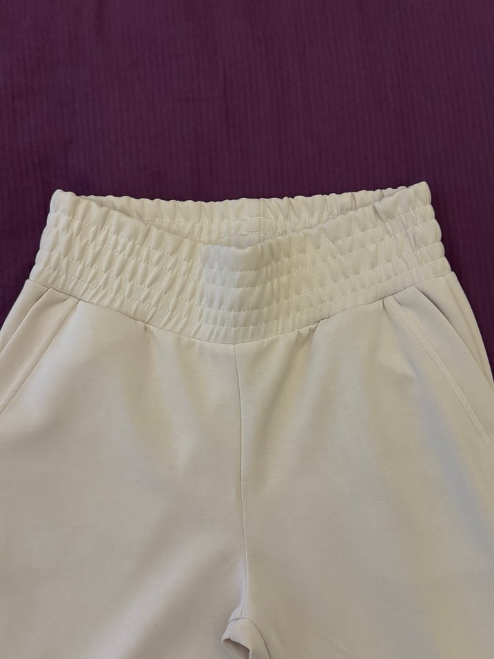 Beyaz Kadın Piliseli Sweatpant - Görsel 3