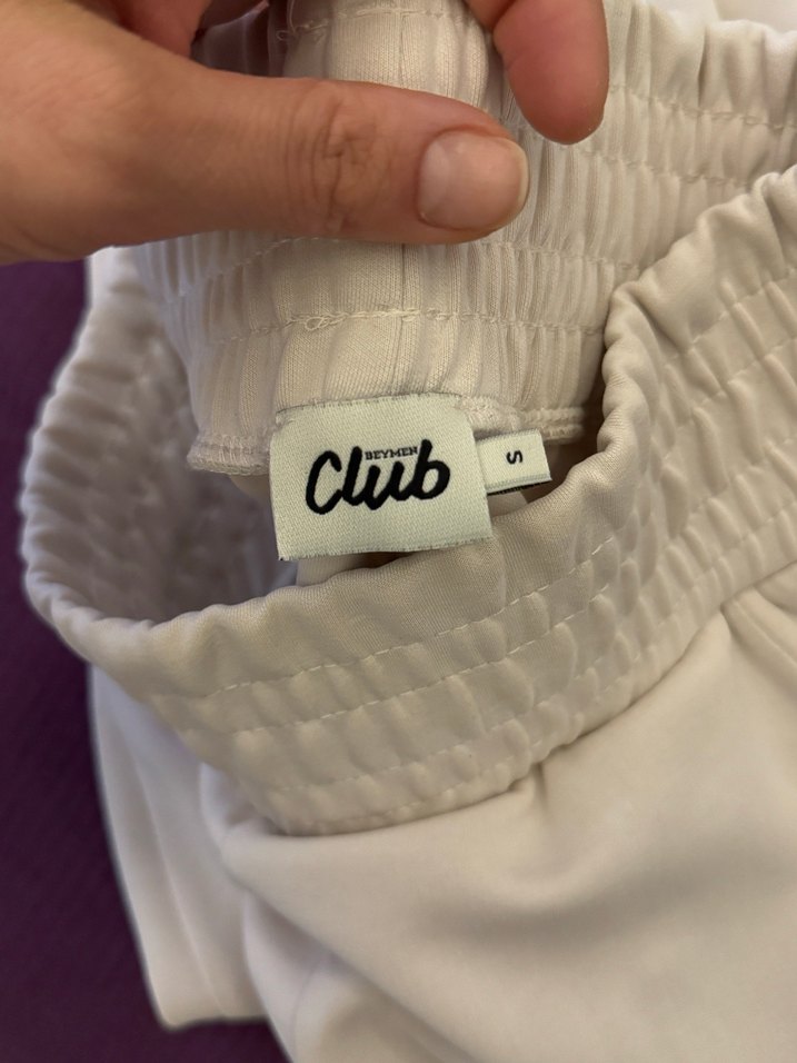 Beyaz Kadın Piliseli Sweatpant - Görsel 2