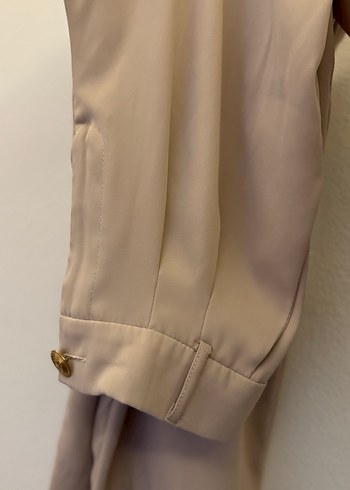 Bej Kadın Midi Kumaş Pantolon - Görsel 3