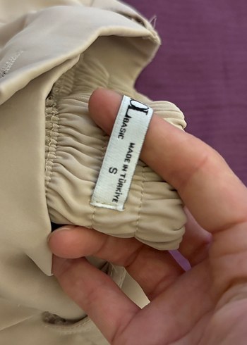 Bej Kadın Midi Kumaş Pantolon - Görsel 2