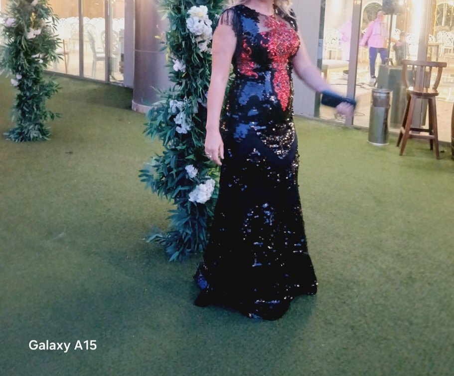 Turkuaz Drapeli Tek Omuzlu Uzun Abiye Elbise - Görsel 3