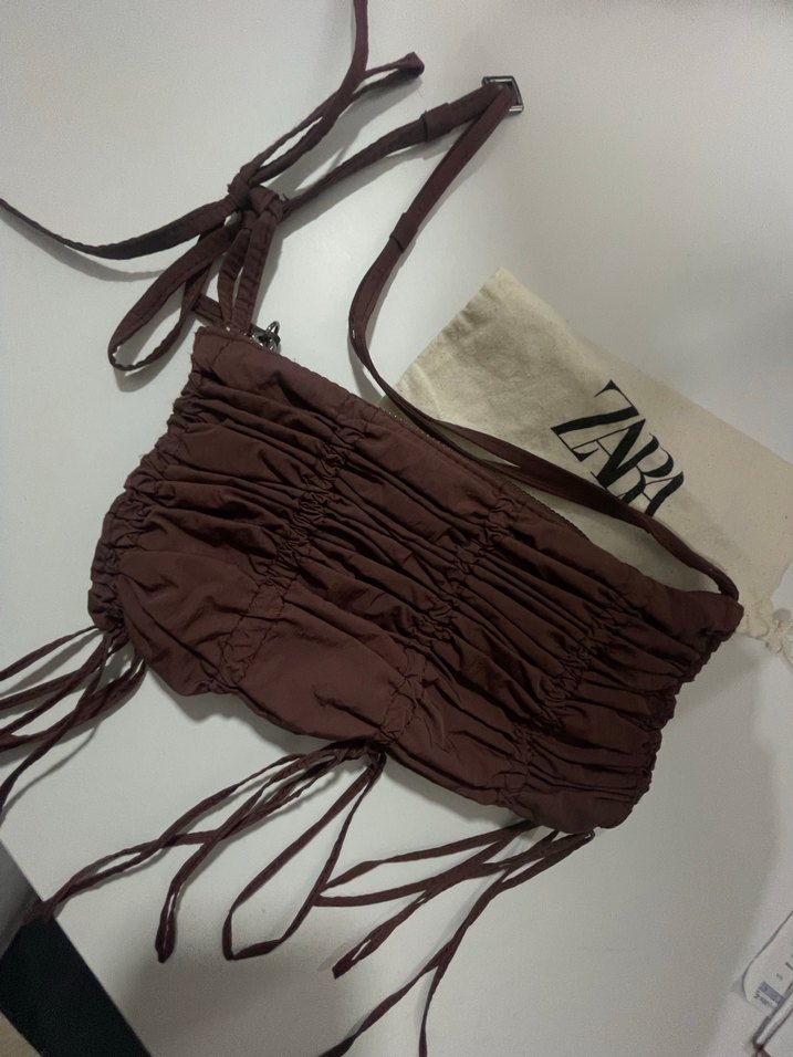 Kahverengi zara kadın çanta - Görsel 3