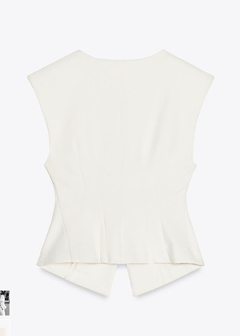 Kadın Beyaz interlok örme zara yelek - Görsel 2