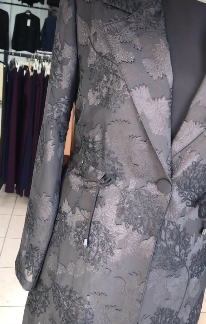 Siyah Desenli Uzun Kadın Takım - Görsel 3