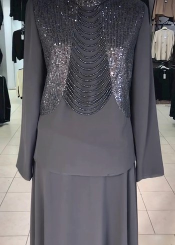 Uzun Kollu İş Kadınları İçin Boncuk İşlemeli Siyah Etekli takım - Görsel 2