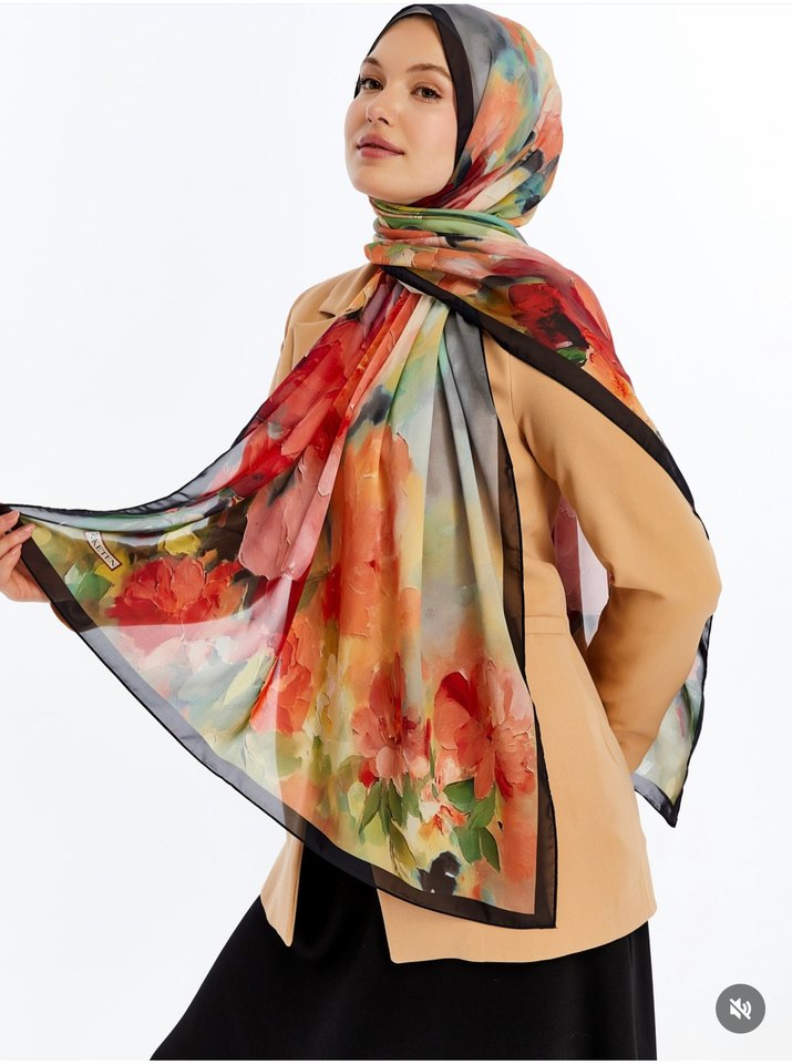 Kadın Çok Renkli Bohem Tarzı Şal - Görsel 2