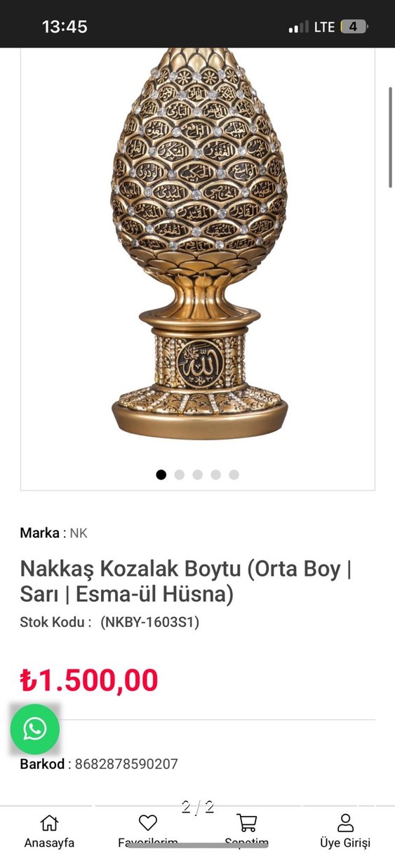 Parlak Altın Renkli Süs Eşyası - Görsel 2