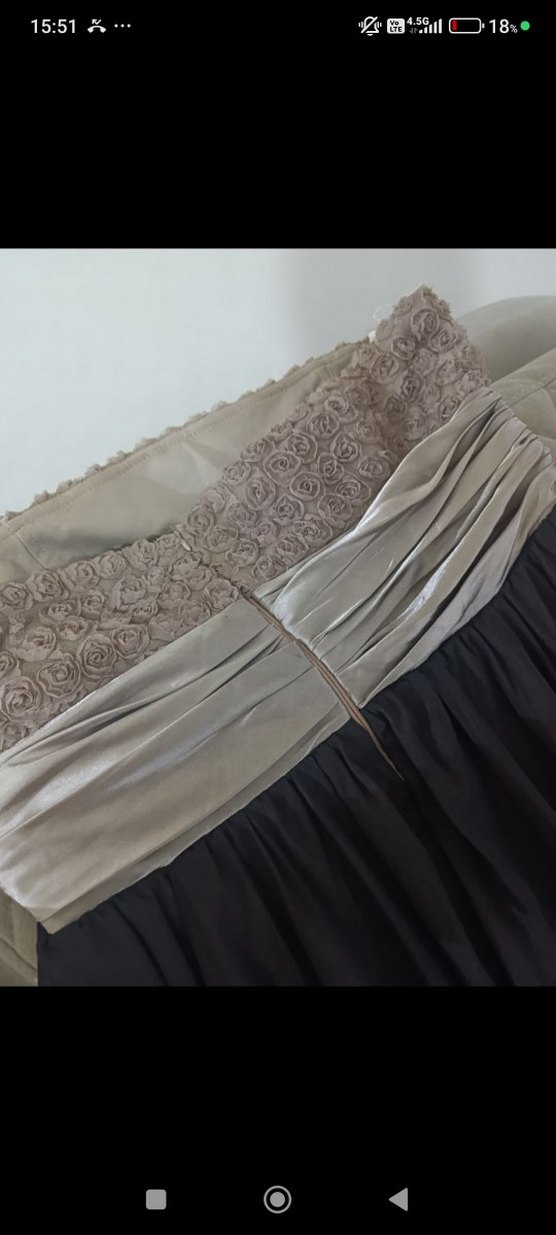 Gri Straplez Uzun Abiye Elbise - Görsel 5