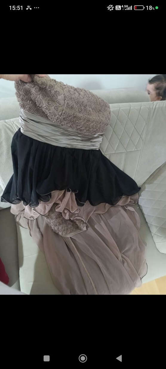 Gri Straplez Uzun Abiye Elbise - Görsel 3