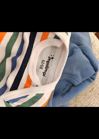 Uzun Kollu Mavi ve Çizgili Bebek Body - Görsel 2