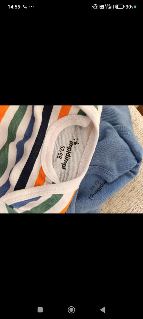 Uzun Kollu Mavi ve Çizgili Bebek Body - Görsel 2