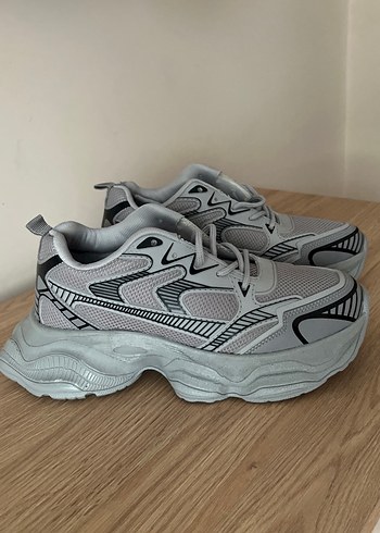 Gri Bağcıklı Spor Erkek Sneakers - Görsel 2