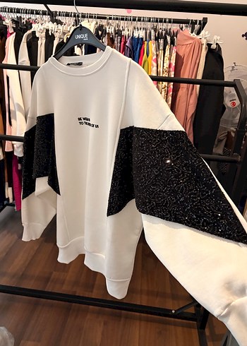 Kadın PUL İŞLEMELİ Pamuklu Sweatshirt - Görsel 2