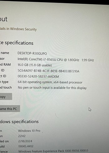 Siyah Lenovo ThinkPad P43s Laptop - Görsel 6