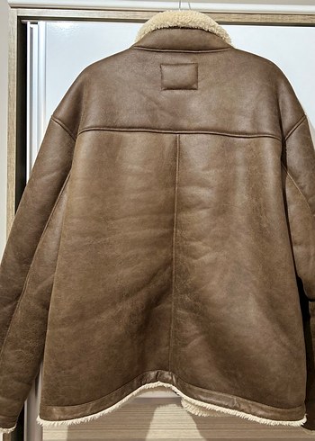 Kürklü Kahverengi Deri Unisex Ceket - Görsel 4